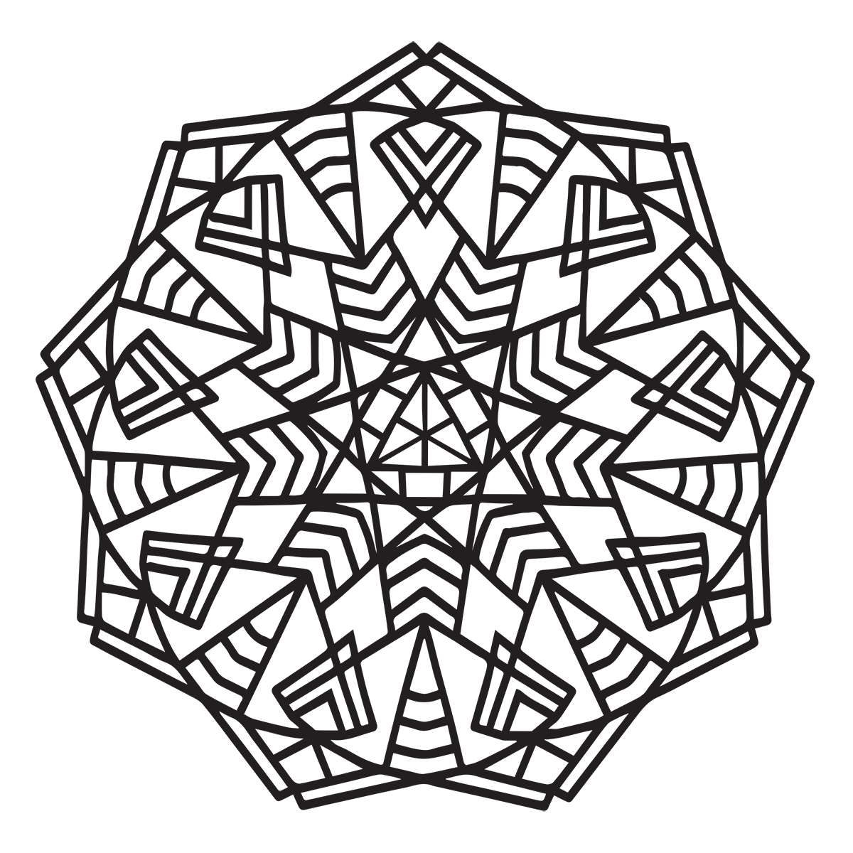 Geometric mandala coloring page â