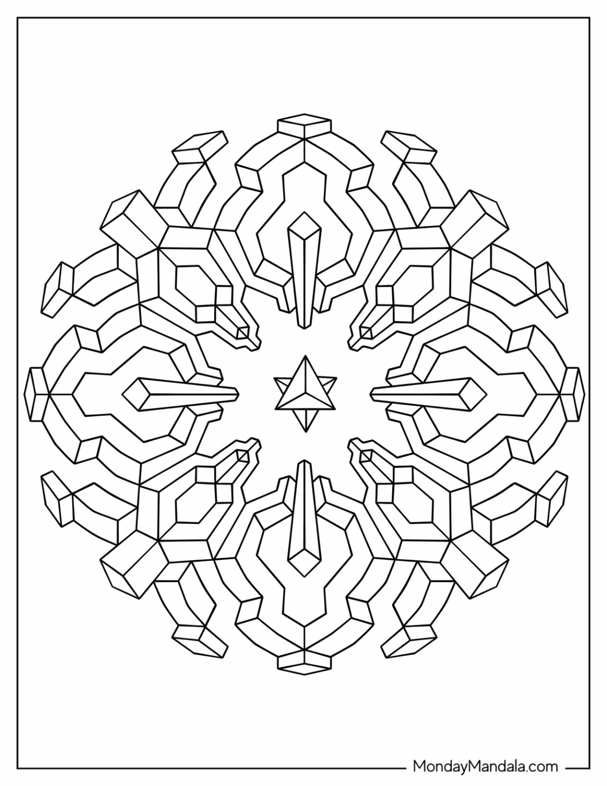 Geometric coloring pages free pdf printables