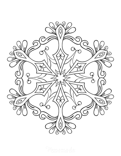 Best snowflake coloring pages free snowflake templates