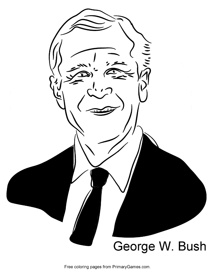 George w bush coloring page â free printable pdf from