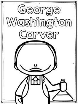 George washington carver flip book plus colored poster student coloring page