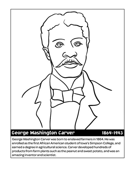 George washington carver coloring page