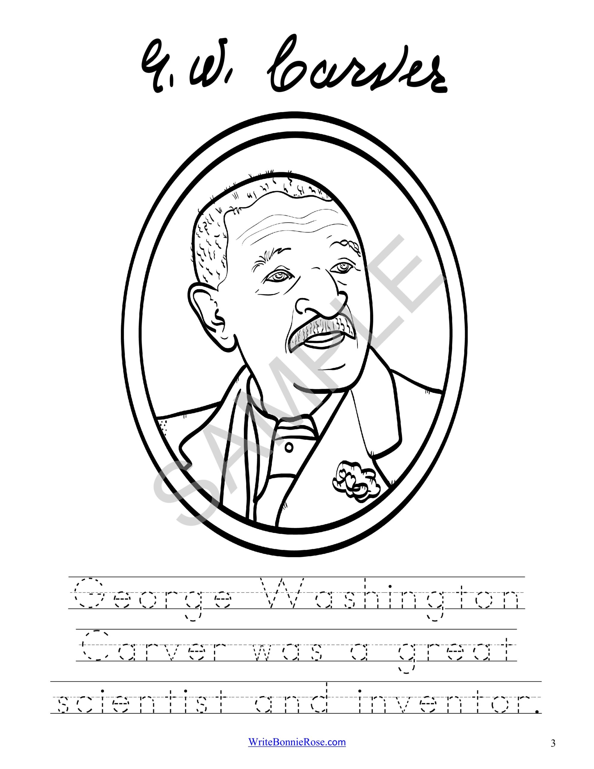 Life of george washington carver coloring book