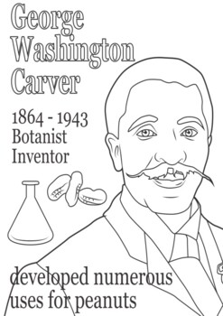 Black inventor george washington carver coloring page black history month