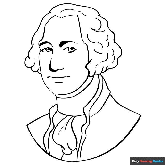 George washington coloring page easy drawing guides