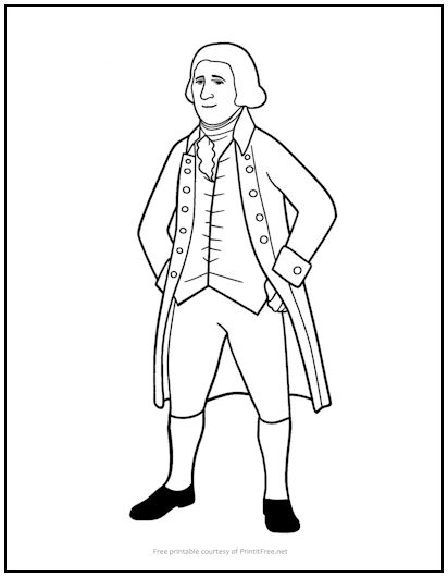 George washington coloring page print it free