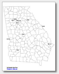 Printable georgia maps state outline county cities