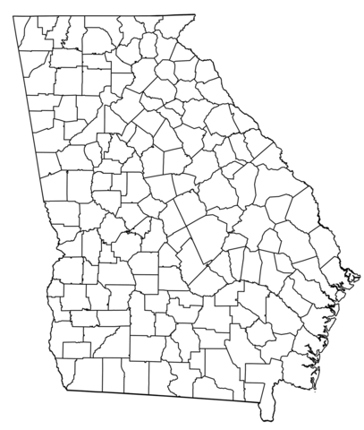 Outline map of georgia counties coloring page free printable coloring pages