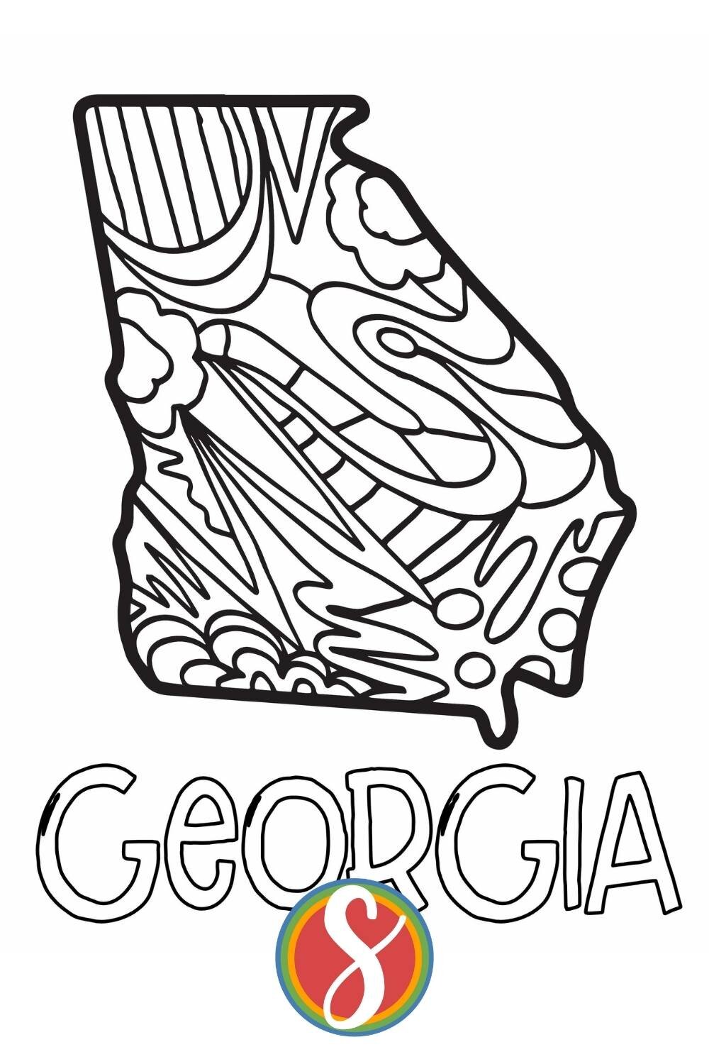 Free georgia coloring pages â stevie doodles