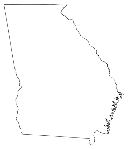 Outline map of georgia coloring page free printable coloring pages