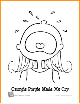 Georgie porgie made me cry free printable coloring page