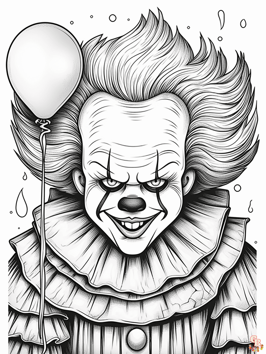 Get spooky with free pennywise coloring pages from