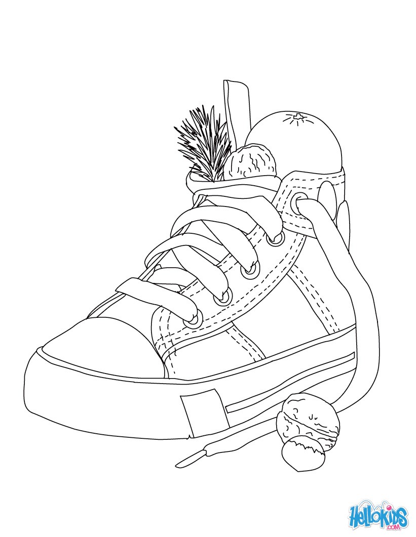 Christmas shoe coloring pages