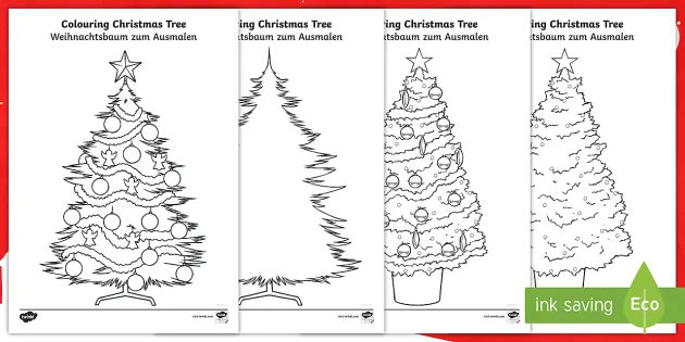 Christmas tree colouring pages