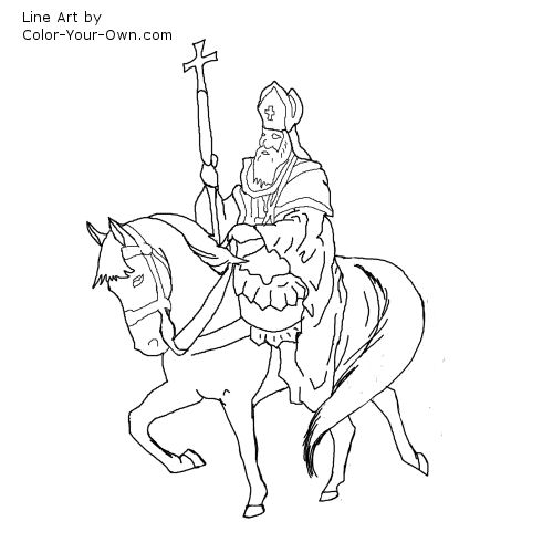 Saint nicholas christmas coloring page