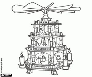 Christmas pyramid coloring page christmas coloring pages german christmas christmas colors