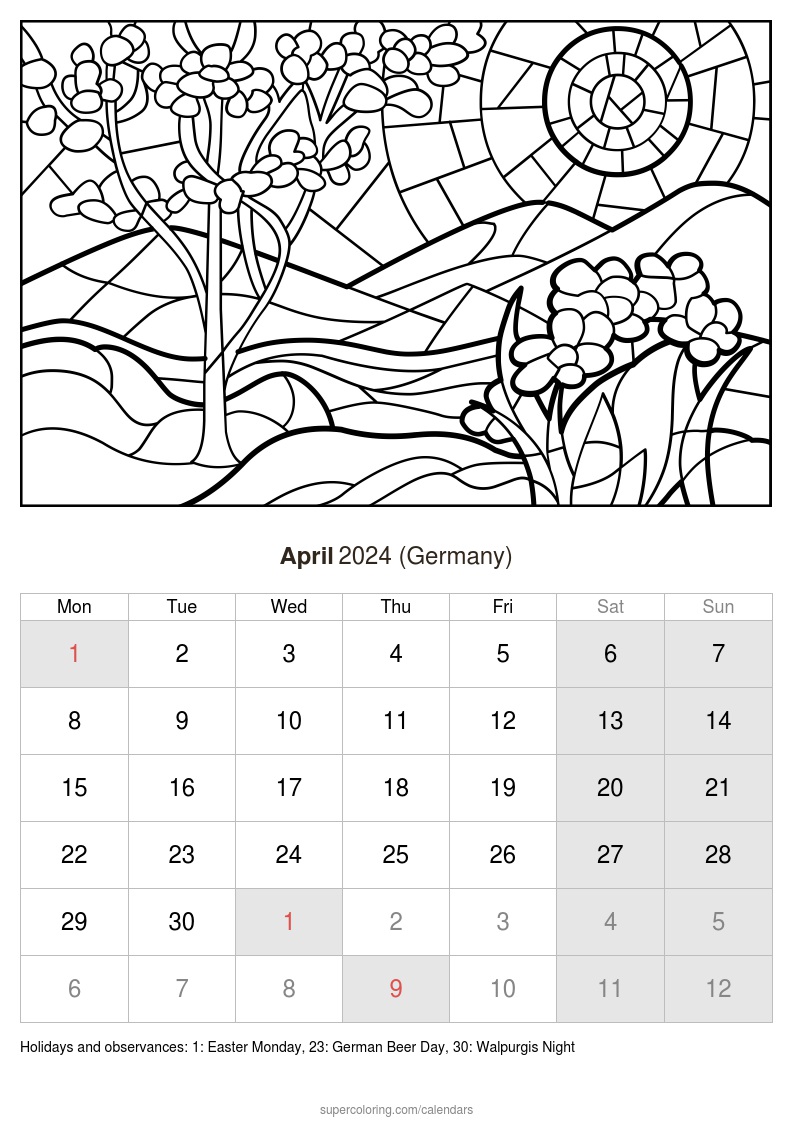 April calendar