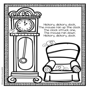 Nursery rhymes coloring pages by first little lessons tpt