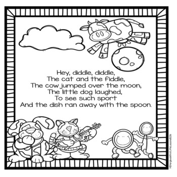 Bundle nursery rhymes coloring pages and activities by first little lessons