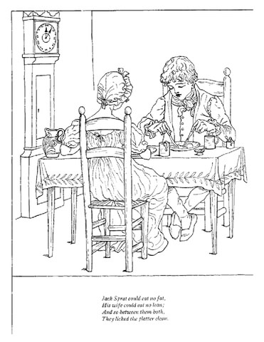 Jack sprat could eat no fat nursery rhyme coloring page free printable coloring pages