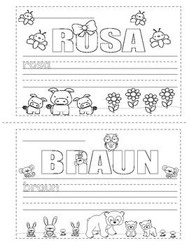 Colors in german die farben mini booklet coloring mini booklet booklet german