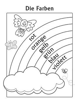 Die farben german colors rainbow coloring page imprimibles para preescolar actividades de espaãol espaãol de escuela primaria