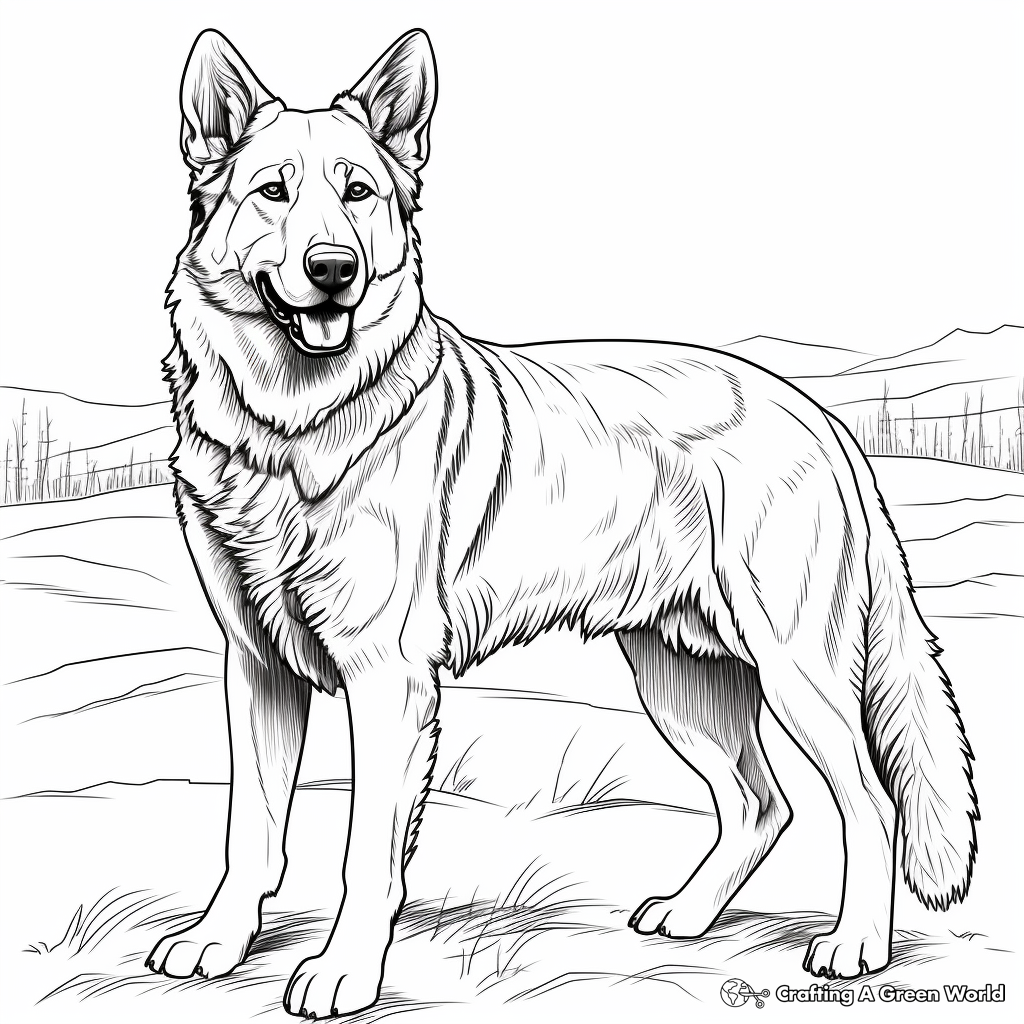 Realistic german shepherd coloring pages