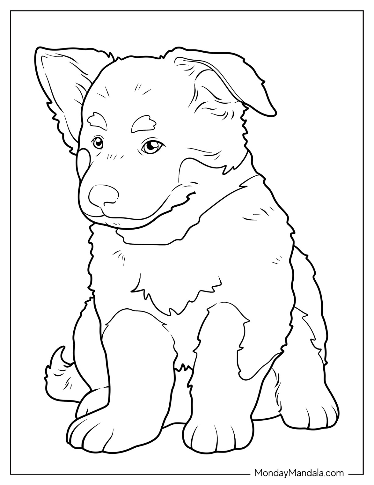 German shepherd coloring pages free pdf printables