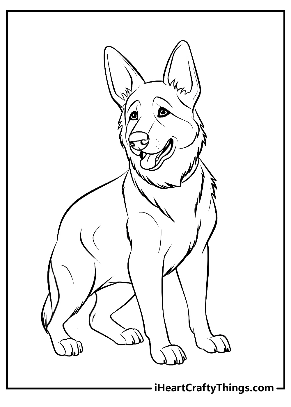 German shepherd coloring pages free printables