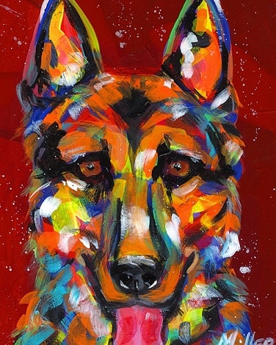 Colorful german shepherd dog animals paint by numbers