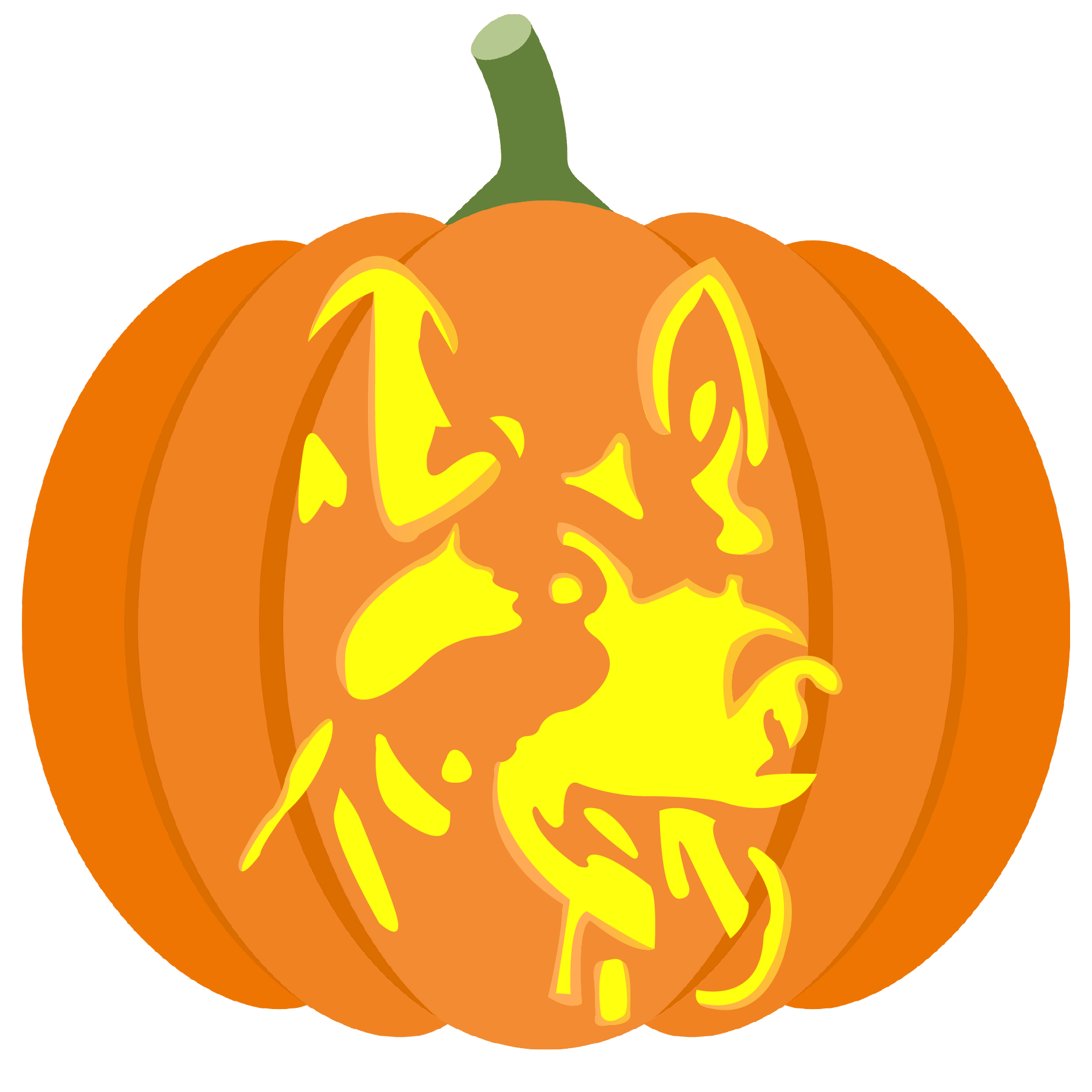 German shepherd pumpkin stencil free printable papercraft templates