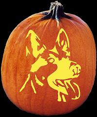 German shepherd dog pumpkin carving pattern