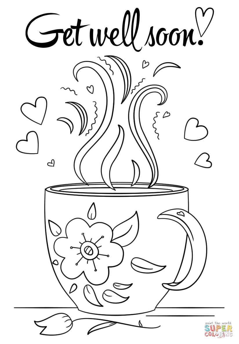 Get well soon coloring page free printable coloring pages