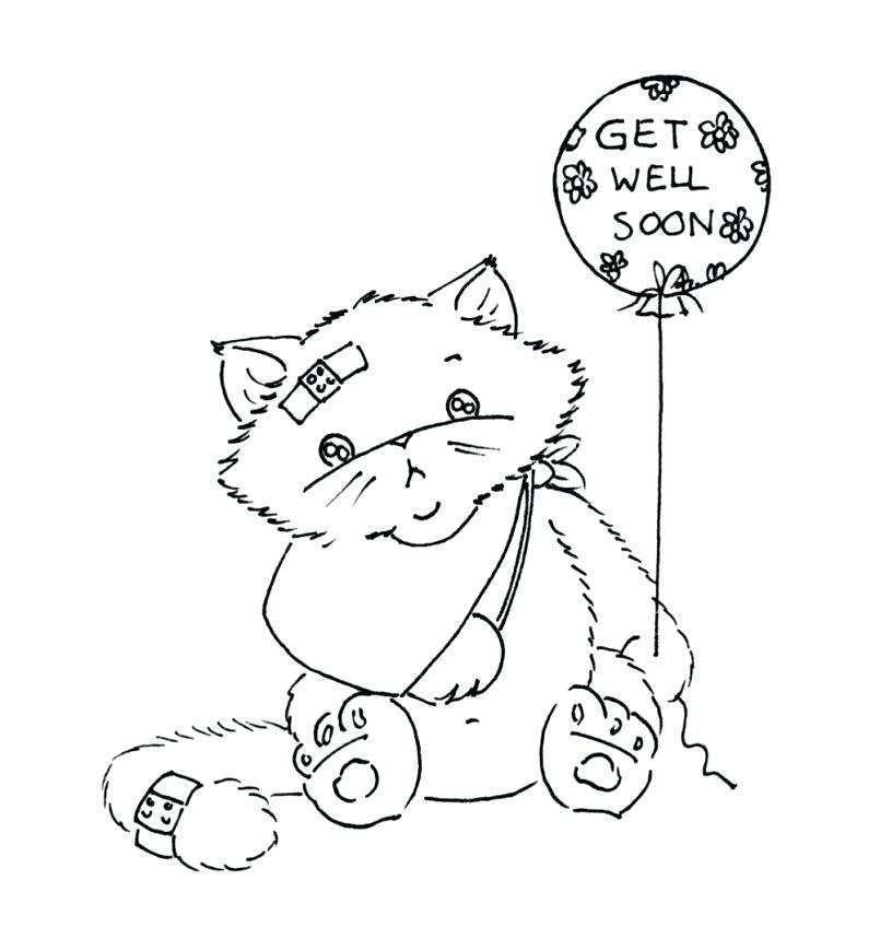 Coloring pages get well card template free printable