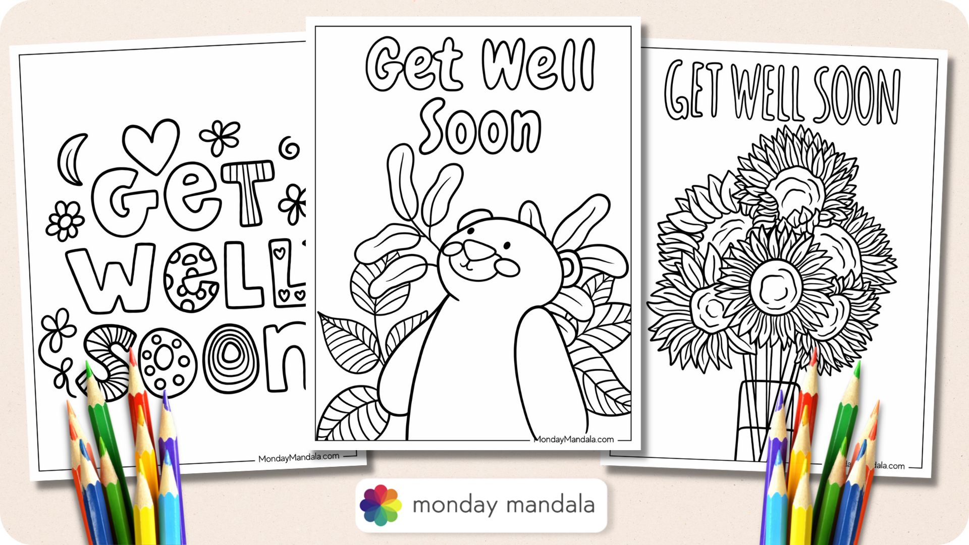 Get well soon coloring pages free pdf printables