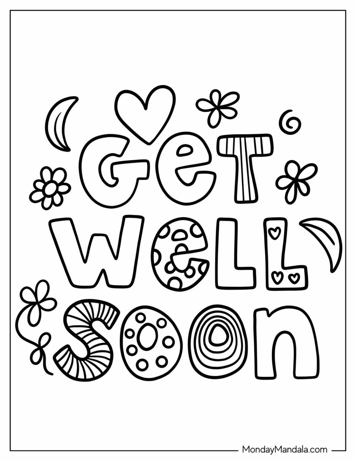 Get well soon coloring pages free pdf printables