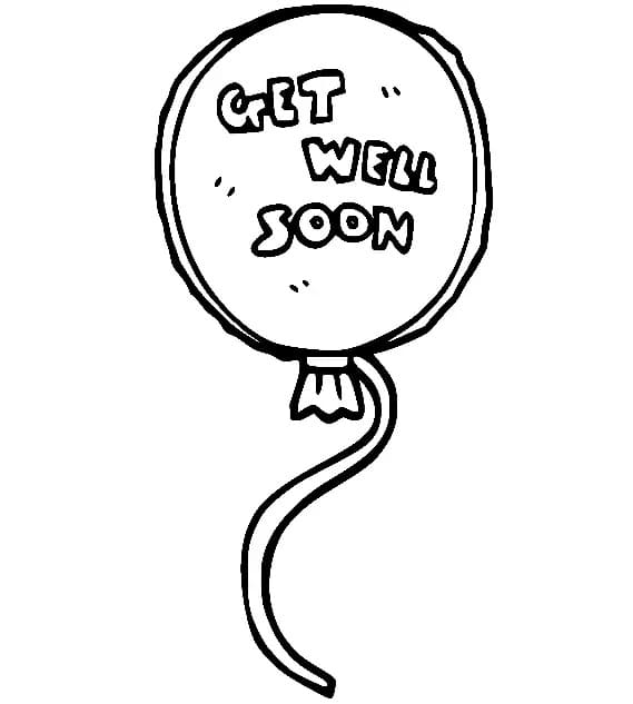 Get well soon balloon coloring page