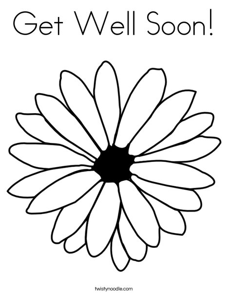 Get well soon coloring page