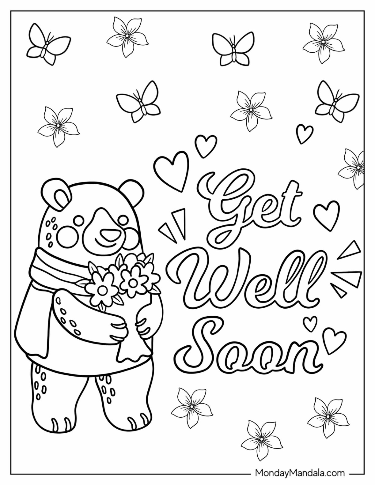 Get well soon coloring pages free pdf printables