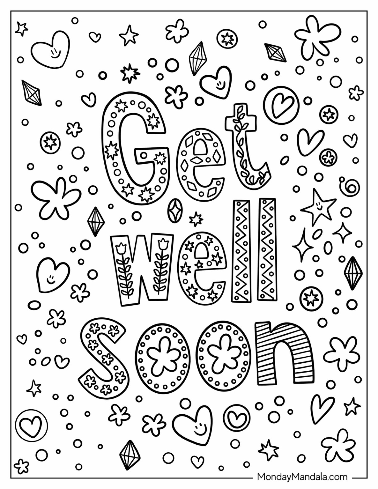 Get well soon coloring pages free pdf printables