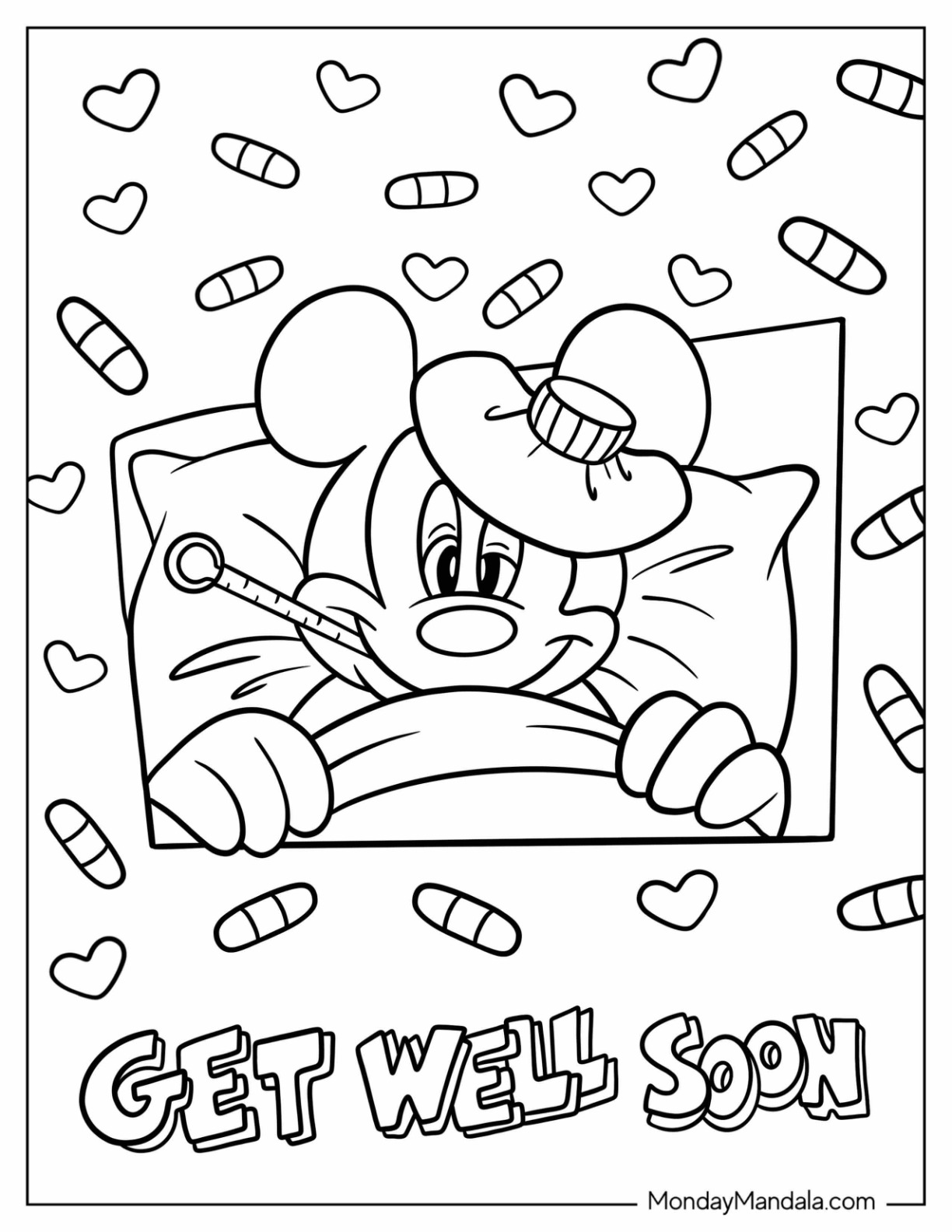 Get well soon coloring pages free pdf printables