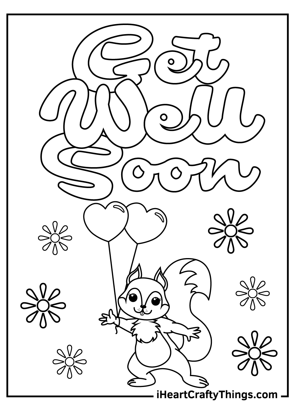 Get well soon coloring pages free printables