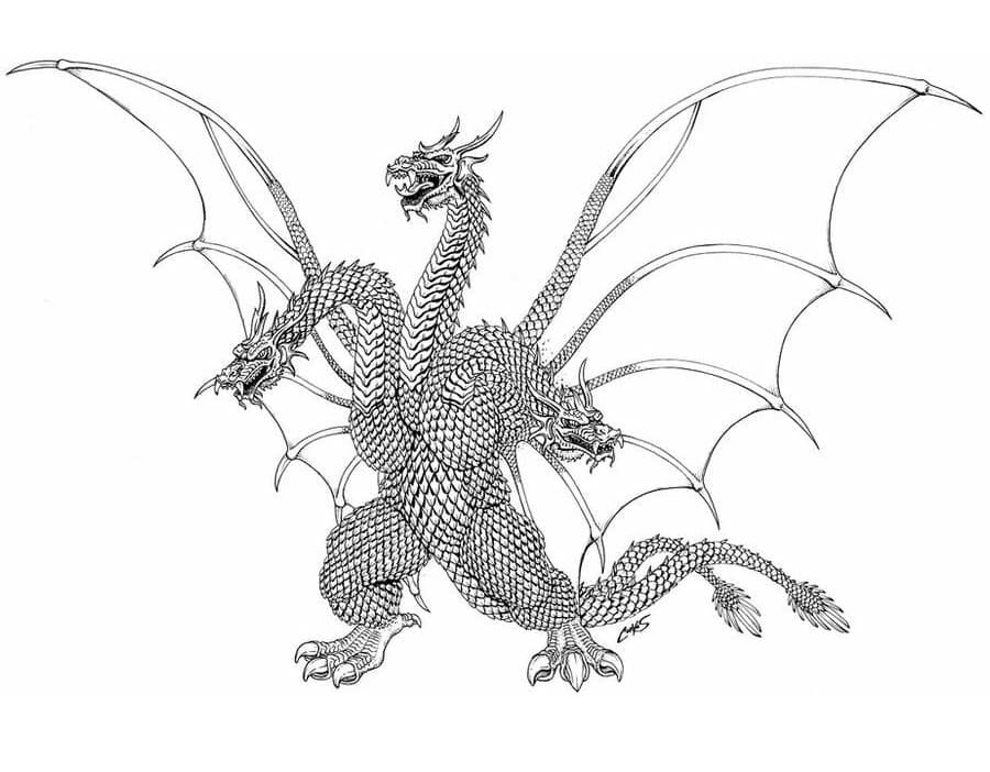 Amazing ghidorah coloring page