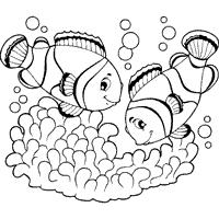 Cute clown fish coloring pages