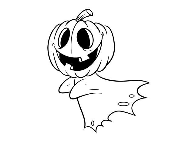 Ghost pumpkin coloring page