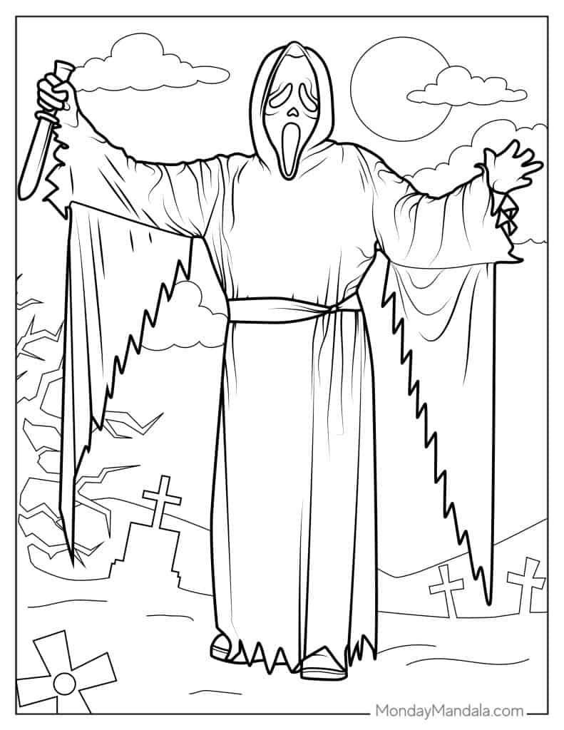 Ghost coloring pages free pdf printables
