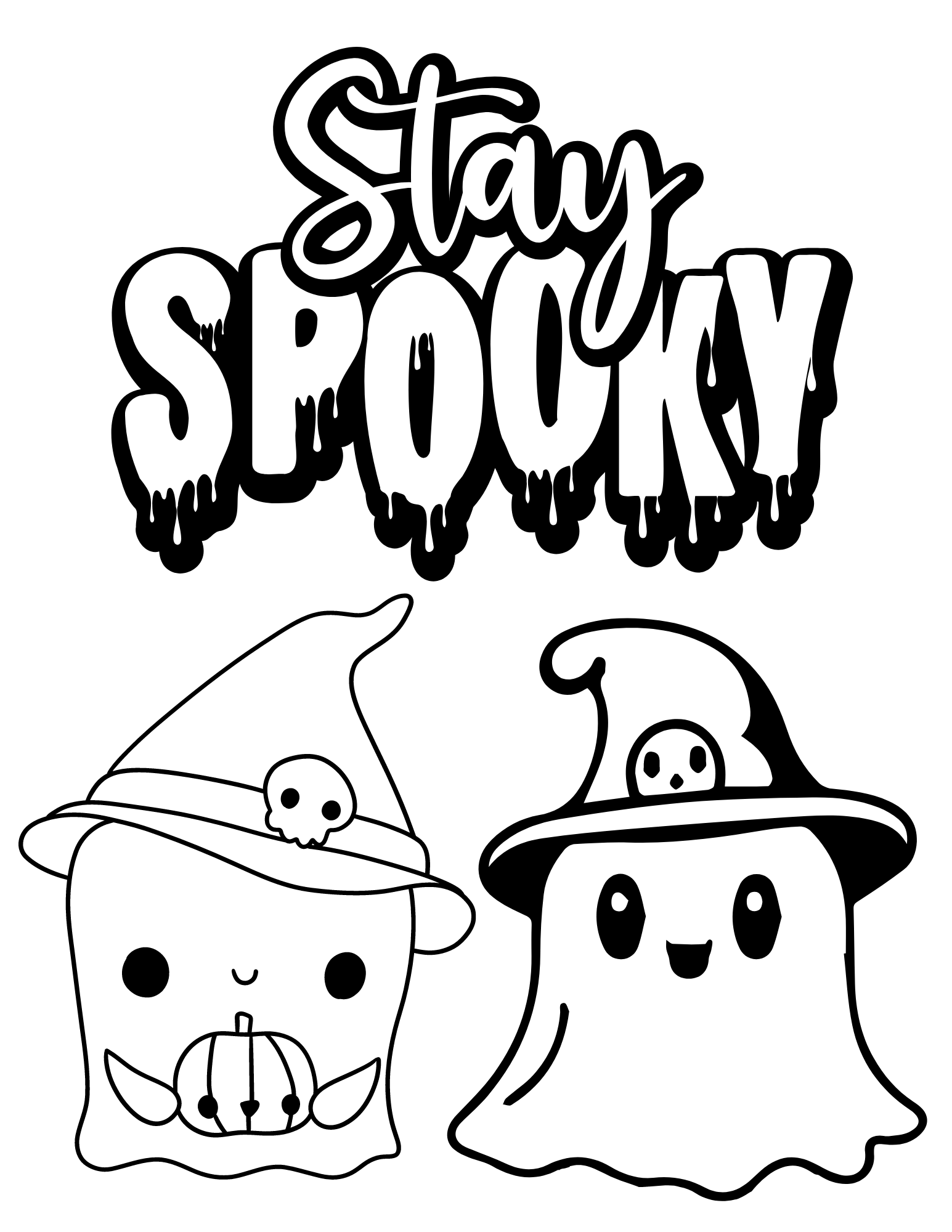 Spooktacular ghost coloring pages for kids and adults