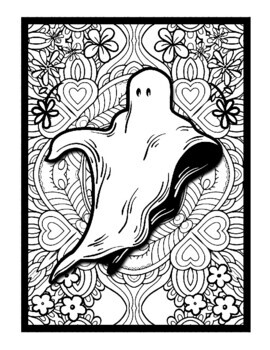 Ghosts mindfulness mandala coloring pages ghost coloring printable sheets pdf