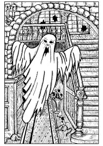 Ghost coloring pages for adults kids