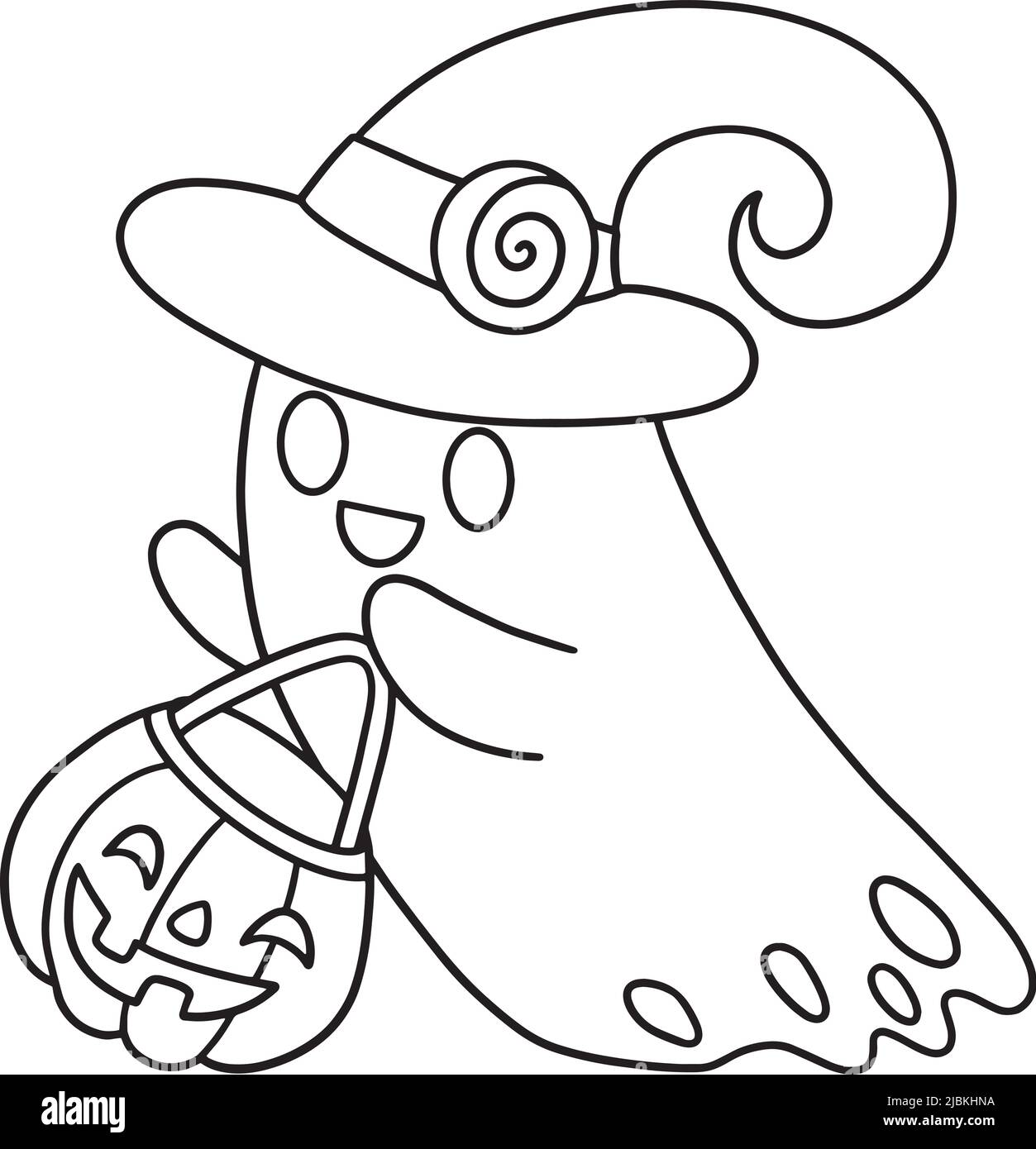 Ghost halloween isolated coloring page for kids stock vector image art